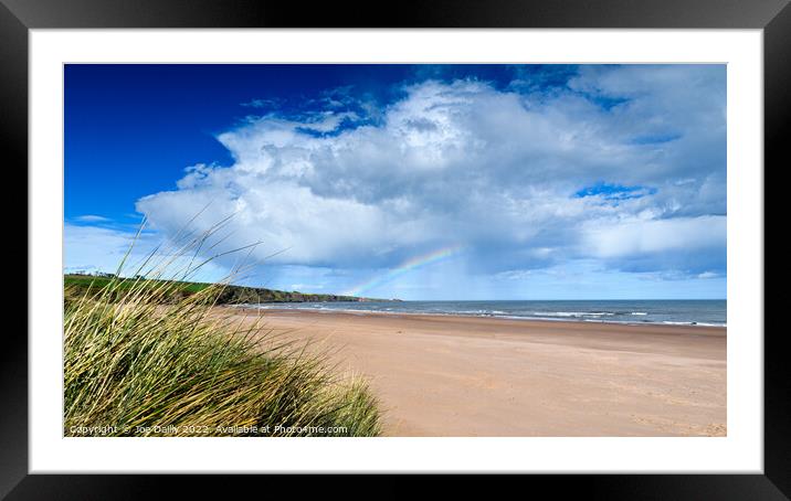 Enchanting Rainbow at Lunan Bay Framed Mounted Print by Joe Dailly