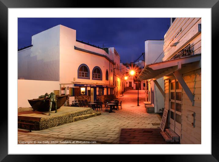 El Cottilo Harbour area at dusk Framed Mounted Print by Joe Dailly