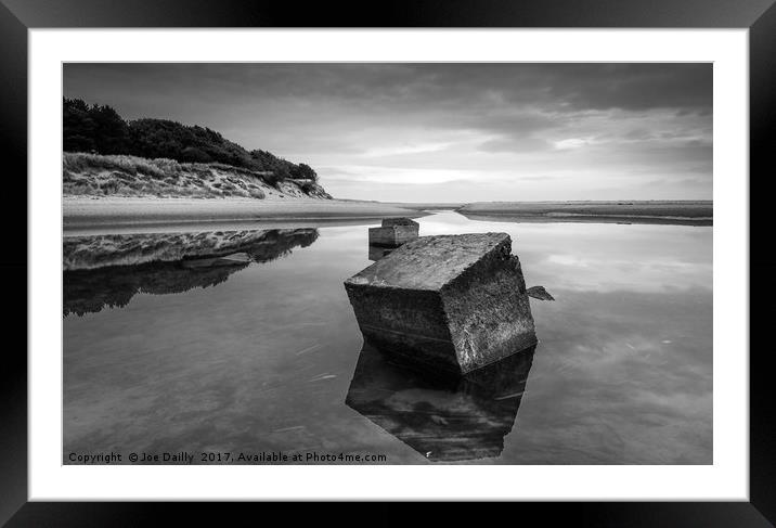 Majestic Lunan Water cascading into Lunanbay Beach Framed Mounted Print by Joe Dailly