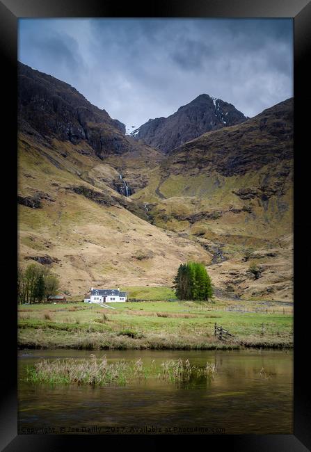 Loch Achtriochtan,  Achnambeithach Cottage , Glenc Framed Print by Joe Dailly