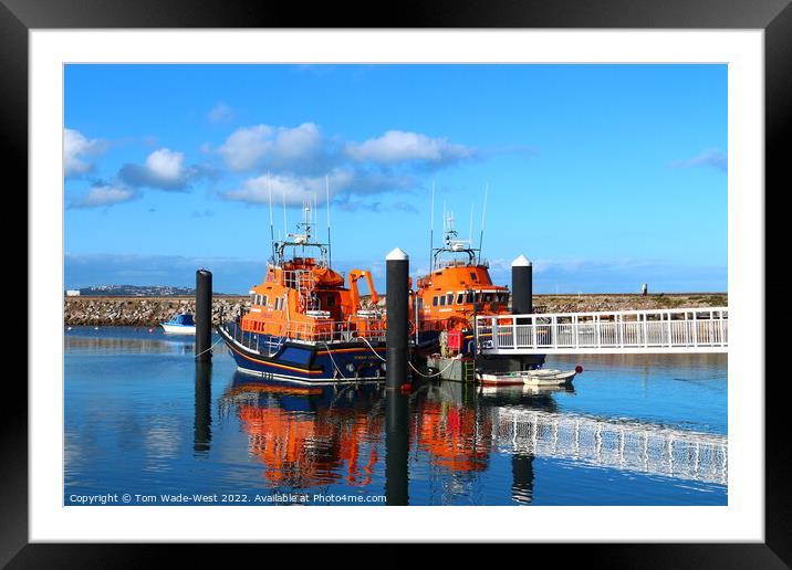 Lifeboats in Brixham Harbour Framed Mounted Print by Tom Wade-West