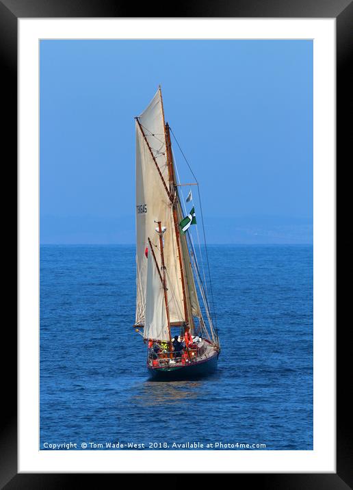 Gaff Rigged Yawl Moosk Framed Mounted Print by Tom Wade-West