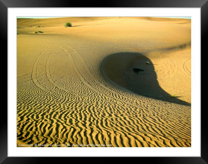 Deserted Arabian desert Framed Mounted Print by Rhonda Surman