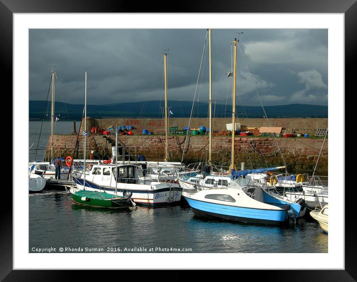 A grey day at Cromarty Harbour Framed Mounted Print by Rhonda Surman