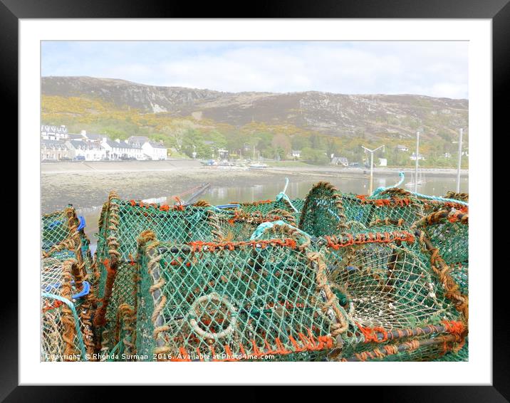 Lobster Pots at Ullapool Harbour Framed Mounted Print by Rhonda Surman