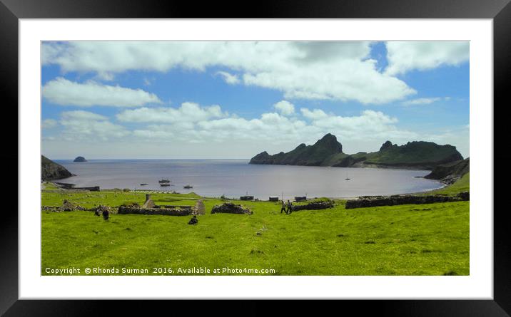 Village Bay Hirta, St Kilda Framed Mounted Print by Rhonda Surman