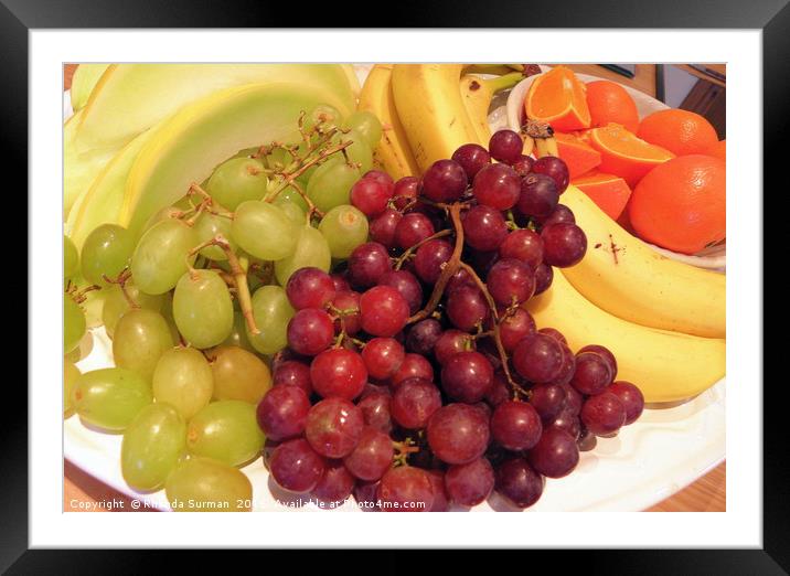 Fresh fruit platter Framed Mounted Print by Rhonda Surman