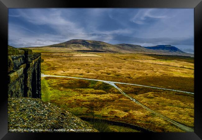 Ingleborough Peak and the Ribblehead Valley Framed Print by Colin Green