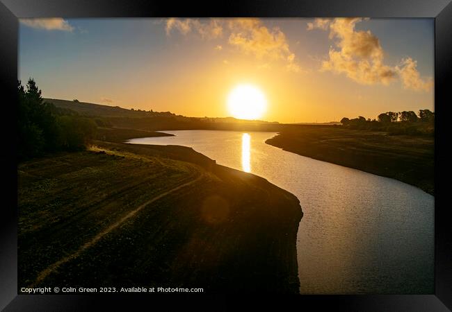 Sunrise at Baitings Dam Framed Print by Colin Green