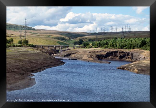 Low Water at Baitings Reservoir Framed Print by Colin Green