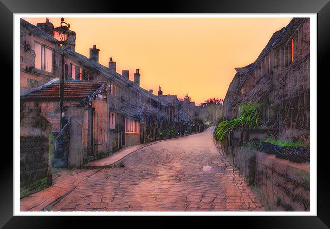 Town Gate, Heptonstall Sunset Artwork Framed Print by Colin Green