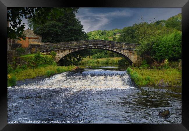 Brearley Bridge and the River Calder Framed Print by Colin Green