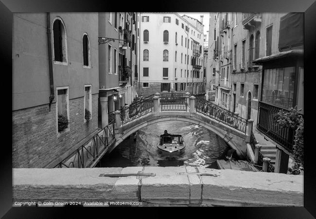 Rio dei Bareteri Canal, Venice Framed Print by Colin Green