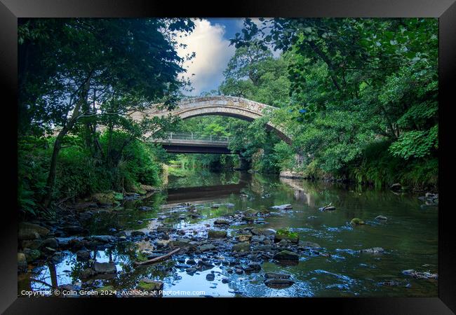 Beggar's Bridge and the River Esk, Glaisdale Framed Print by Colin Green