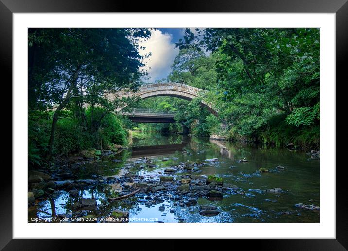 Beggar's Bridge and the River Esk, Glaisdale Framed Mounted Print by Colin Green