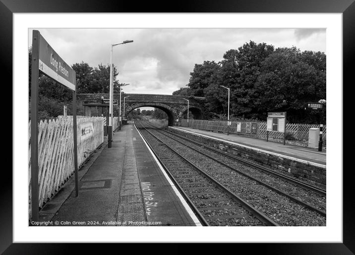 Long Preston Railway Station Framed Mounted Print by Colin Green
