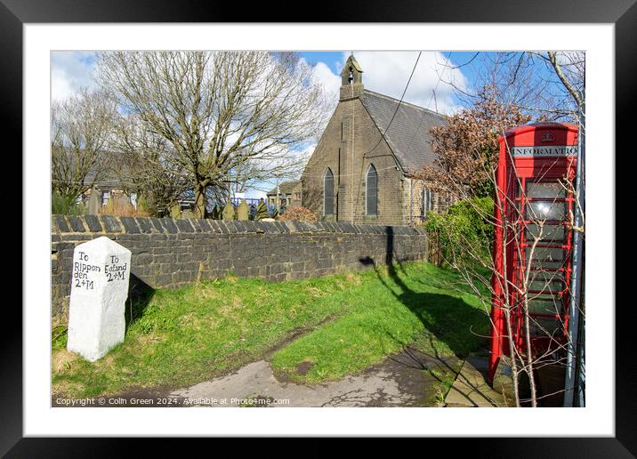 Ripponden 2 Miles at St Luke's Church. Framed Mounted Print by Colin Green