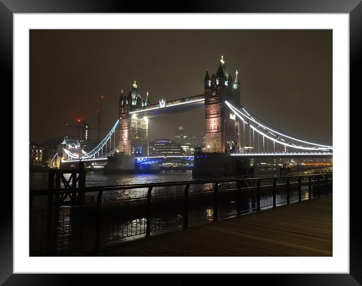  Tower Bridge at Night                             Framed Mounted Print by Keith Folkard