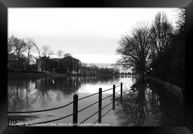 Ouse in flood Framed Print by Christopher Kiddle