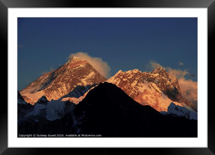 Mt. Everest Framed Mounted Print by Sudeep Suwal