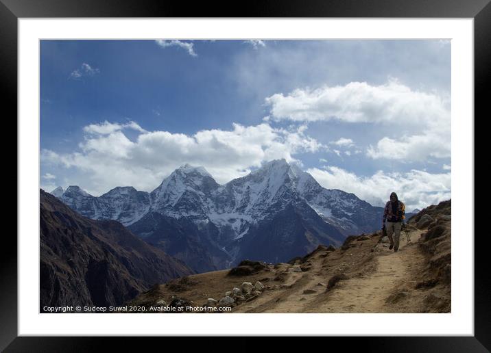 Mountain Walk Framed Mounted Print by Sudeep Suwal