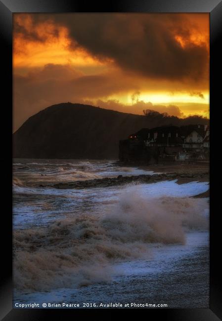 Sunset in Sidmouth Framed Print by Brian Pearce