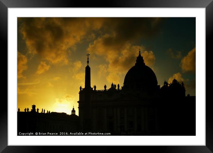 Sunset over Vatican City Framed Mounted Print by Brian Pearce