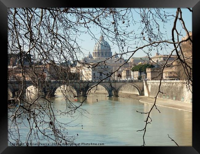 St Peters Basilica - Vatican City Rome Framed Print by Brian Pearce