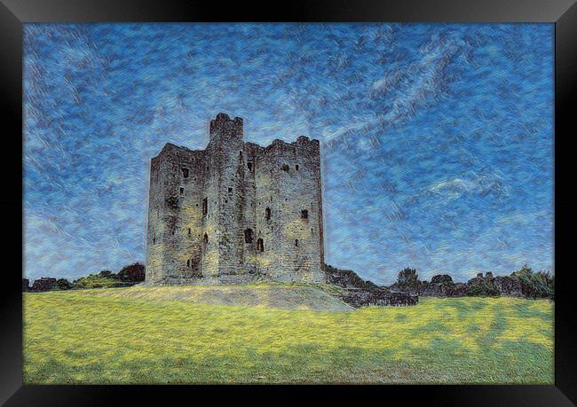 Digital painting of ancient mediaeval castle in Ir Framed Print by Thomas Baker