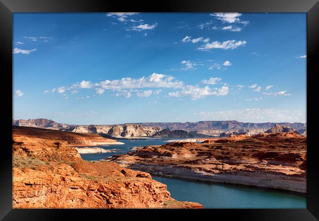 Colorado river with Lake Powell in Arizona during  Framed Print by Thomas Baker