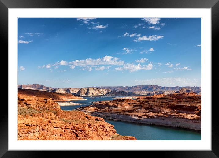 Colorado river with Lake Powell in Arizona during  Framed Mounted Print by Thomas Baker