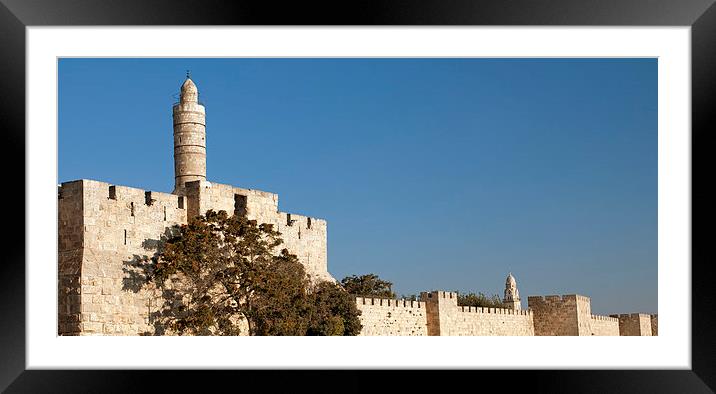 david tower in jerusalem, Israel Framed Mounted Print by sharon hitman