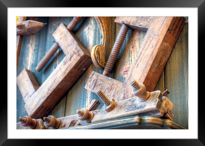 historic woodworking tools Framed Mounted Print by sharon hitman