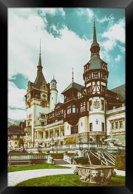 Peles Castle In Sinaia, Romania Framed Print by Radu Bercan