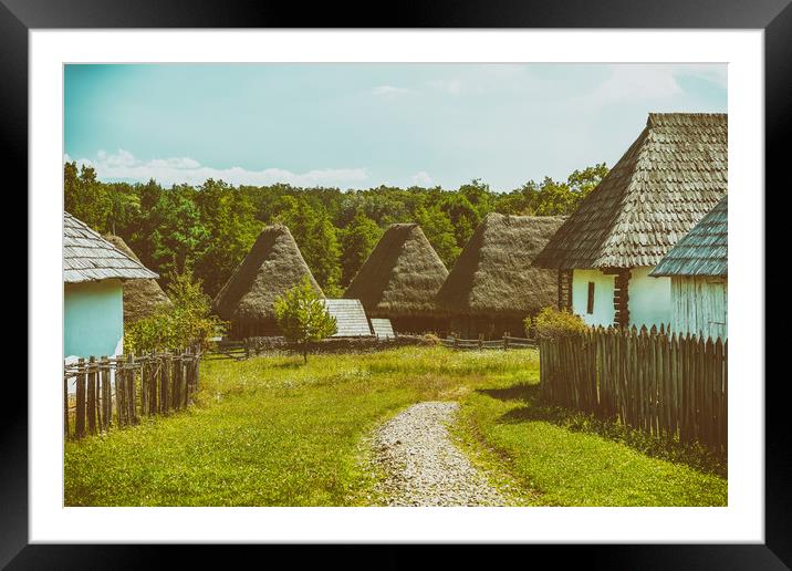 Old Romanian Village View In Romania Framed Mounted Print by Radu Bercan