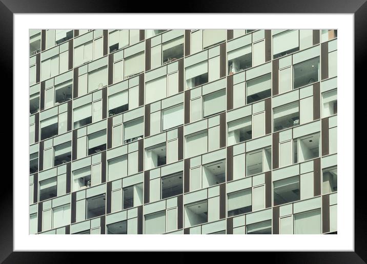 Business Building Windows Abstract Detail Framed Mounted Print by Radu Bercan