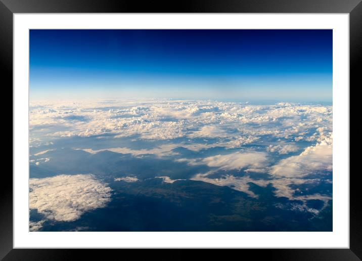 Aerial View Of Planet Earth Framed Mounted Print by Radu Bercan