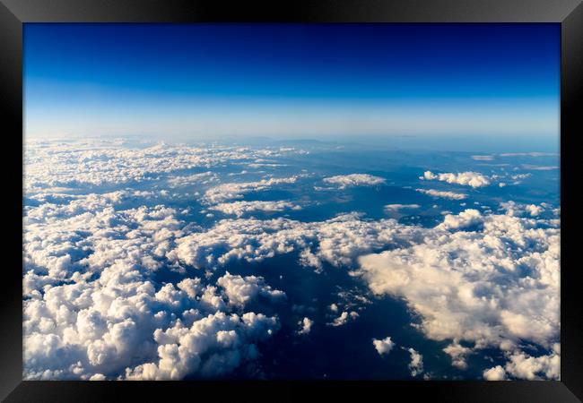 Aerial View Of Planet Earth Framed Print by Radu Bercan