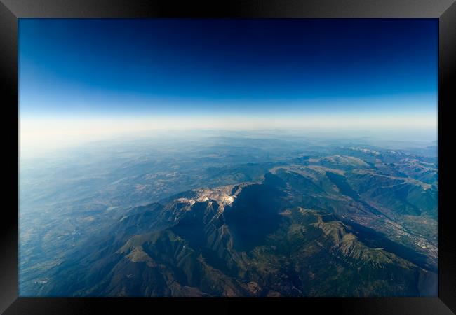 High Altitude Photo Of Planet Earth Horizon Framed Print by Radu Bercan