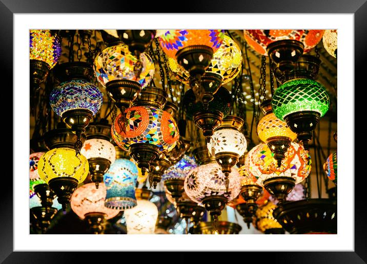 Beautiful Colored Arabian Lamps In Oriental Grand  Framed Mounted Print by Radu Bercan