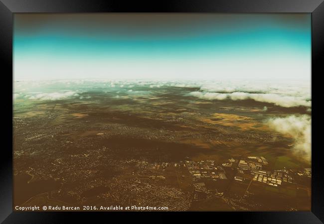 Aerial Photo Of Earth Horizon Framed Print by Radu Bercan
