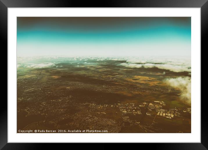 Aerial Photo Of Earth Horizon Framed Mounted Print by Radu Bercan