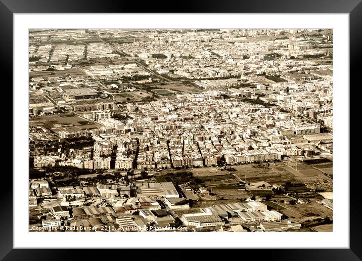 Aerial Photo Of Valencia City Surrounding Area In  Framed Mounted Print by Radu Bercan