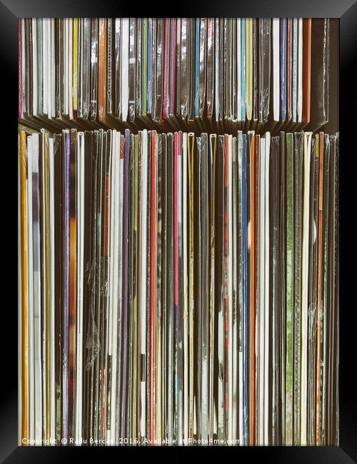 Top View Of Old Vinyl Record Cases Framed Print by Radu Bercan