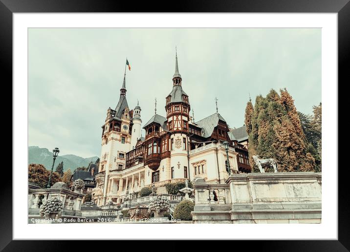 Neo-Renaissance Peles Castle Built In 1873 In Carp Framed Mounted Print by Radu Bercan