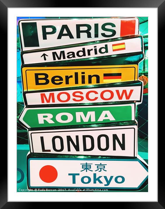 Capital Cities Arrow Sign Information Framed Mounted Print by Radu Bercan