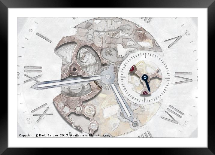 Mechanical Watch Concept With Visible Mechanism Framed Mounted Print by Radu Bercan