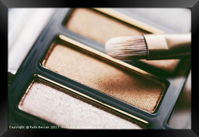 Professional Makeup Brush And Eye Shadow Color Pal Framed Print by Radu Bercan