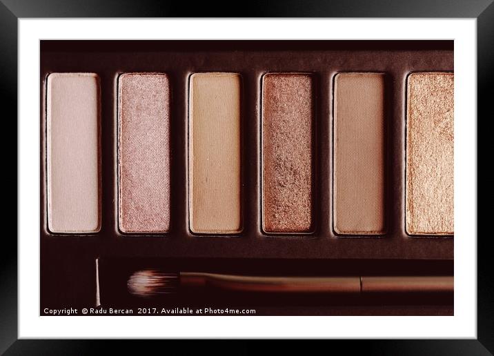 Colorful Eye Shadow Palette Makeup Products Framed Mounted Print by Radu Bercan