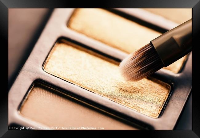 Professional Makeup Brush And Eye Shadow Color Pal Framed Print by Radu Bercan